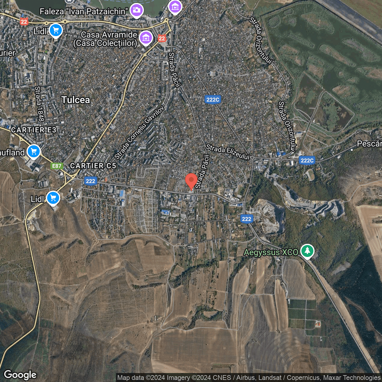 Poza harta hybrid, zoom 14, adresa Tulcea, Str. Viticulturii, Nr. 17, , judetul