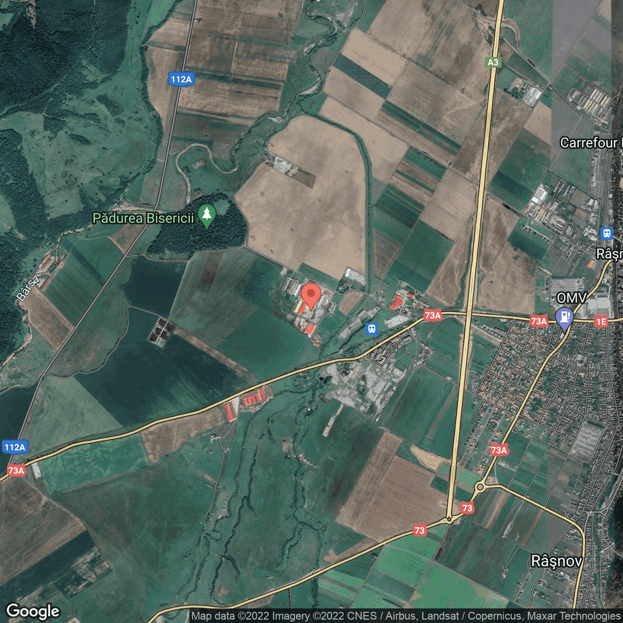 Poza harta hybrid, zoom 14, adresa Rasnov, judetul Brasov