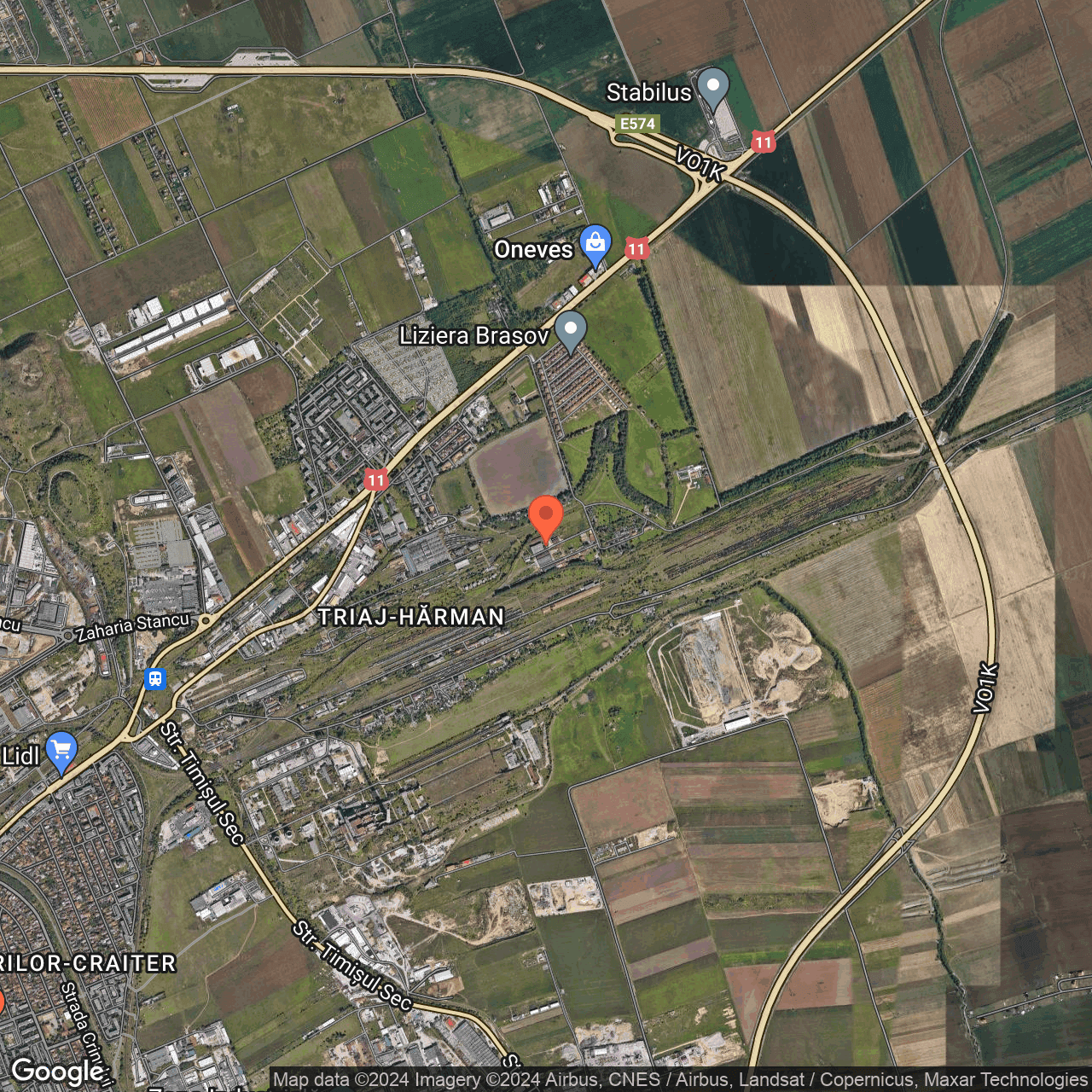 Poza harta hybrid, zoom 14, adresa Brasov, strada Fundatura Harmanului nr.16A, , judetul