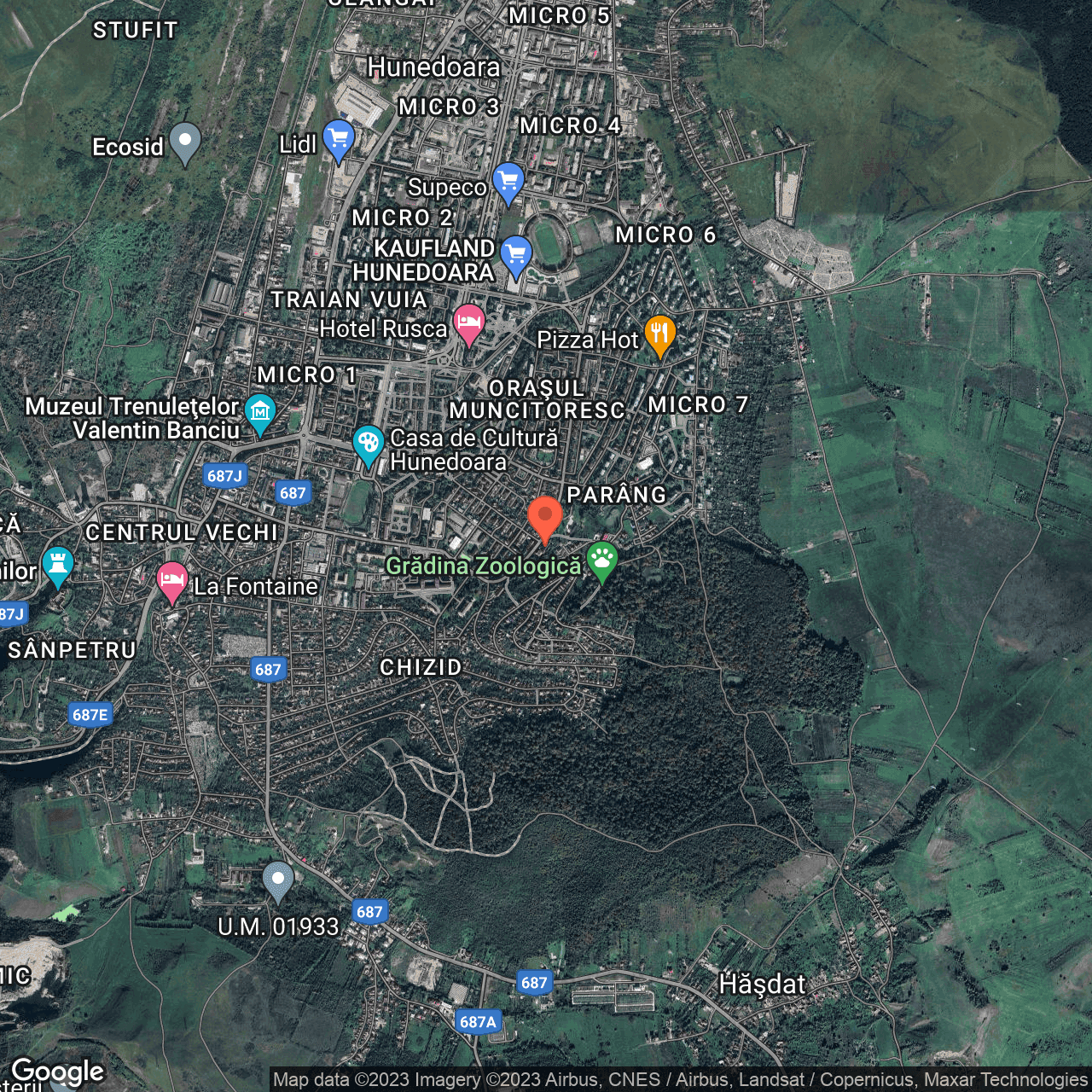 Poza harta hybrid, zoom 14, adresa Bulevardul 1848 Hunedoara, , judetul