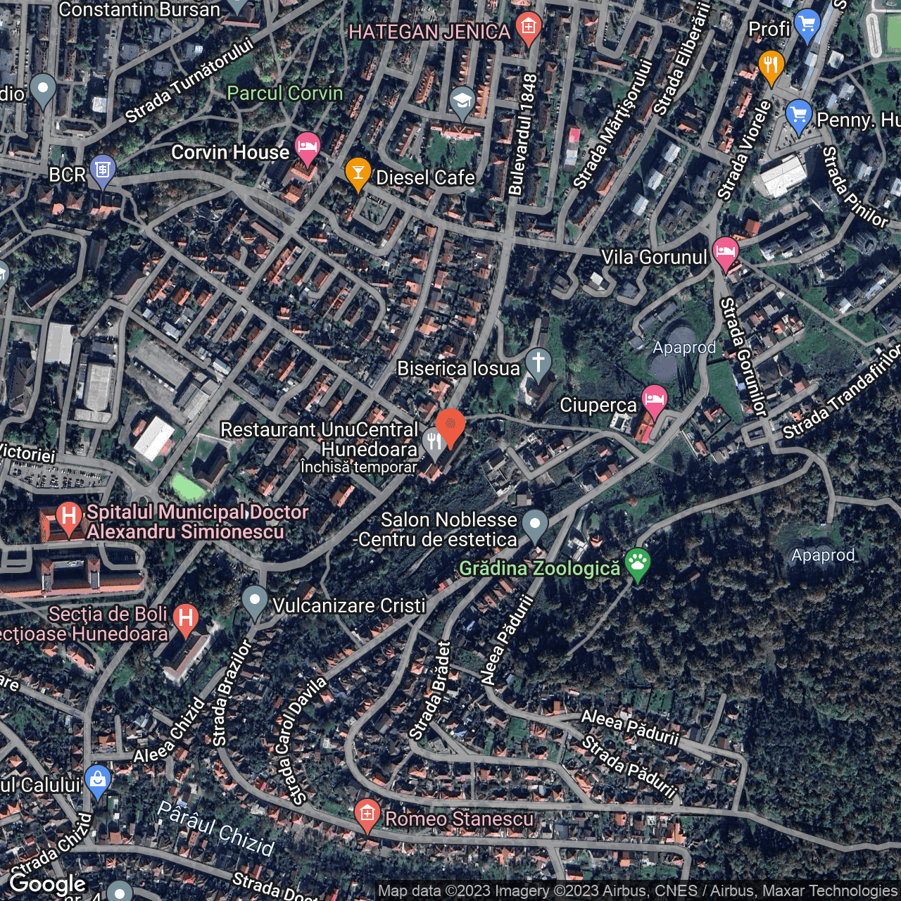 Poza harta hybrid, zoom 16, adresa Bulevardul 1848 Hunedoara, , judetul