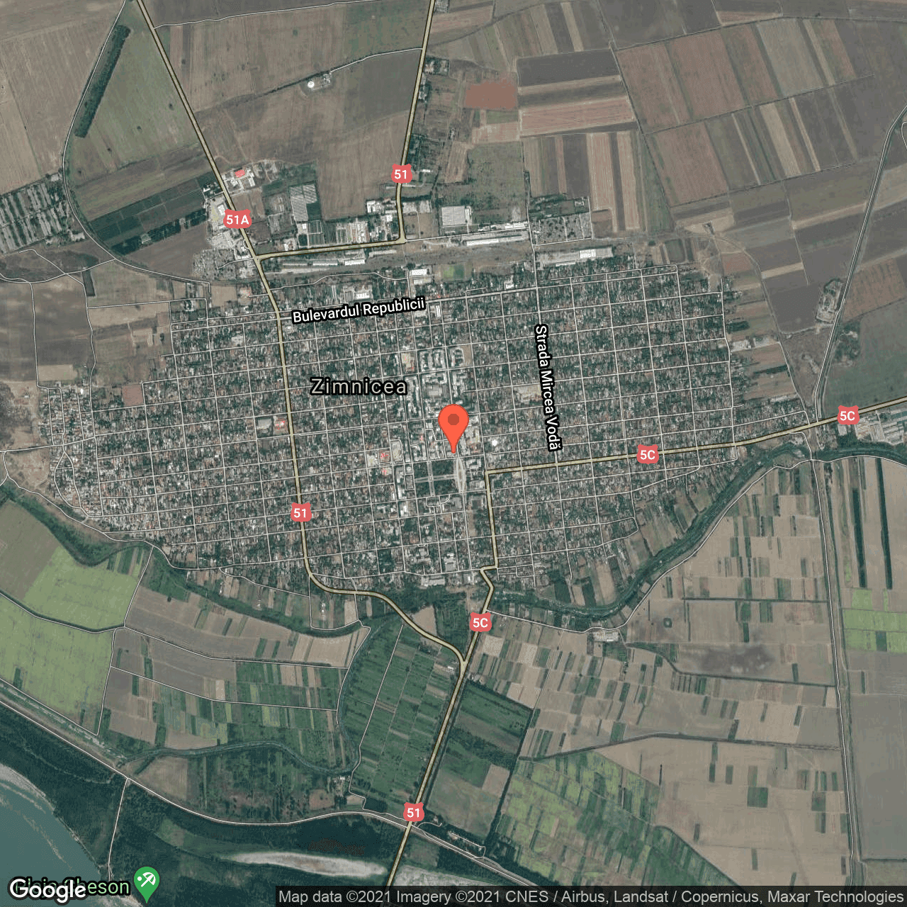Poza harta hybrid, zoom 14, adresa Zimnicea, Zimnicea, judetul Teleorman