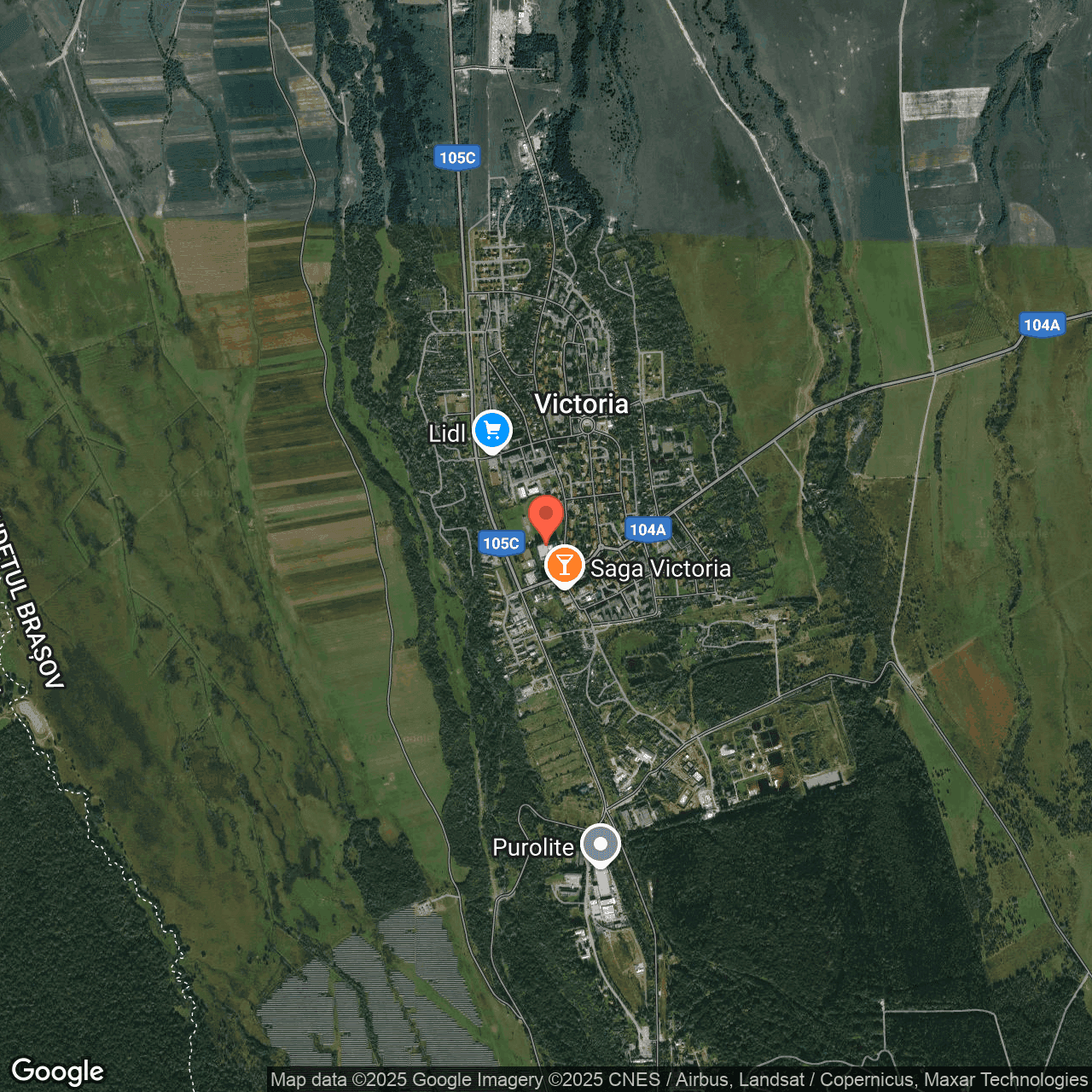 Poza harta hybrid, zoom 14, adresa Victoria, judet Brașov, , judetul