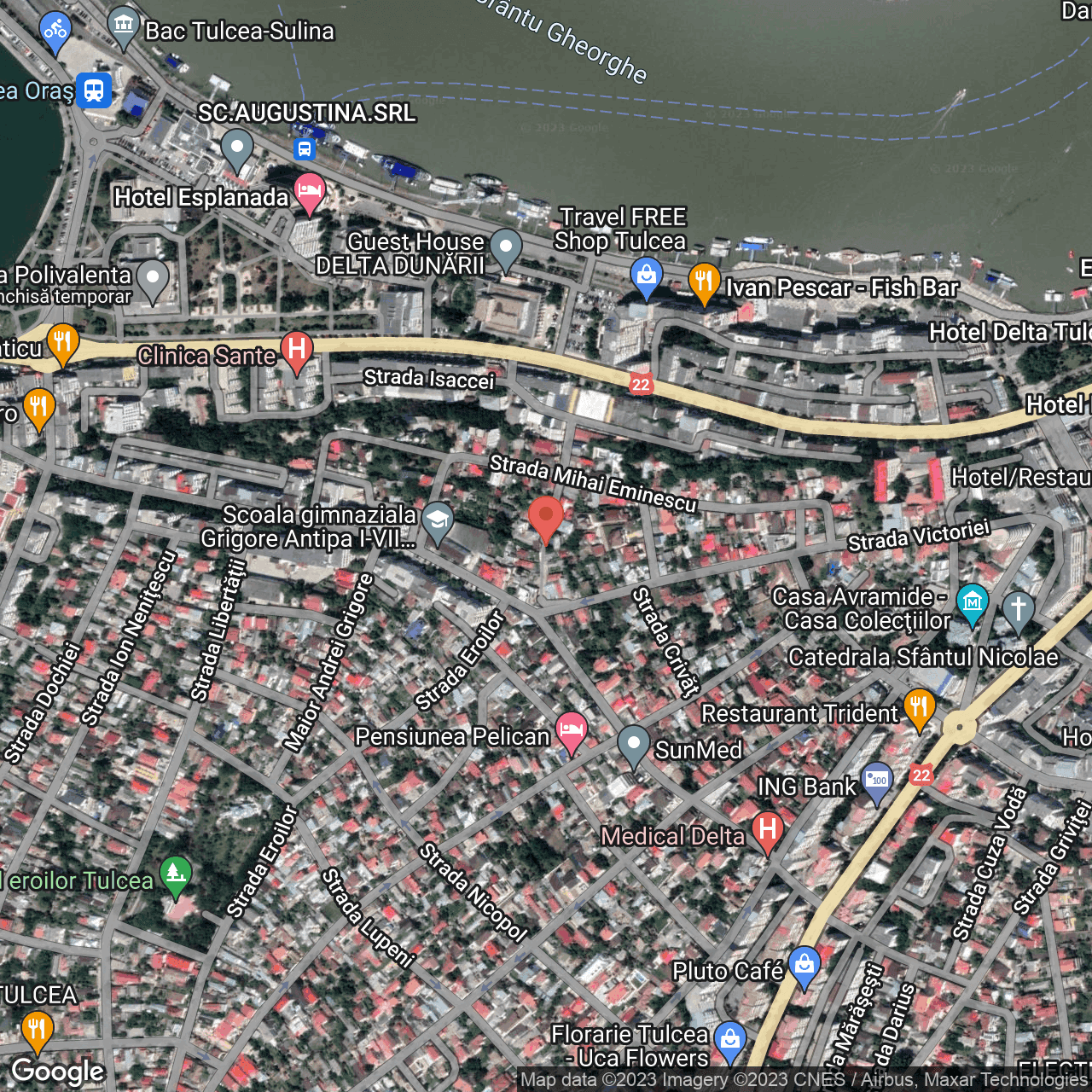 Poza harta hybrid, zoom 16, adresa Str. Carpati, nr. 11, Tulcea, , judetul