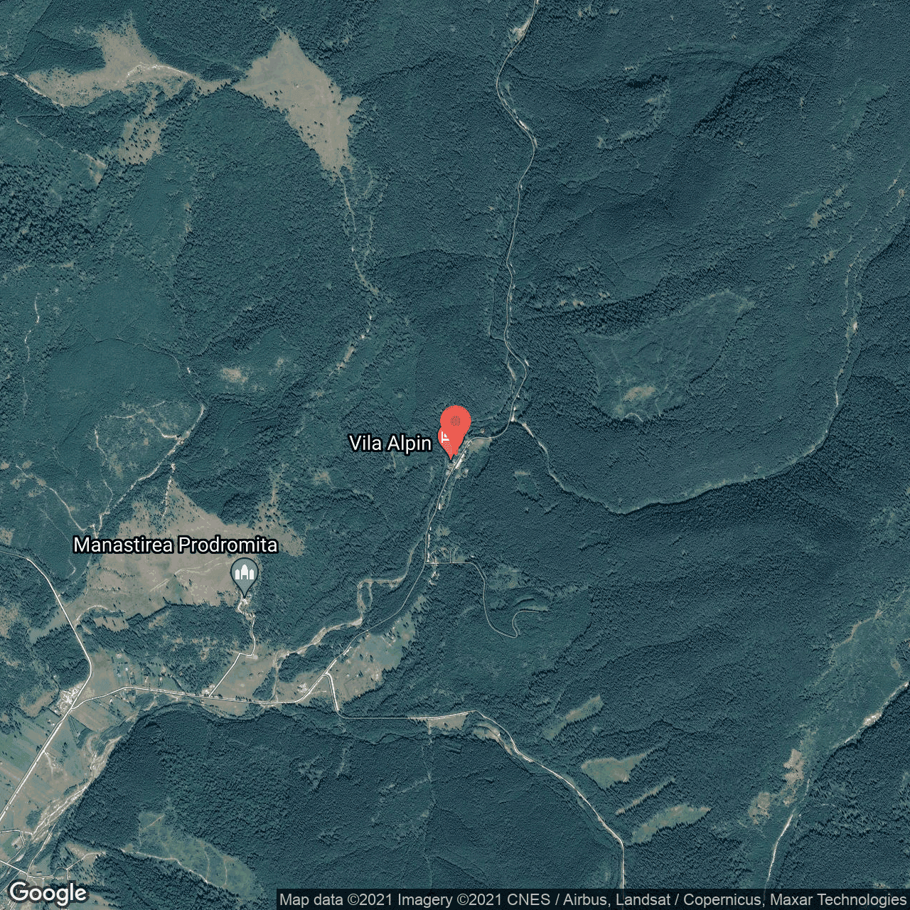 Poza harta hybrid, zoom 14, adresa Comandau, judetul Covasna