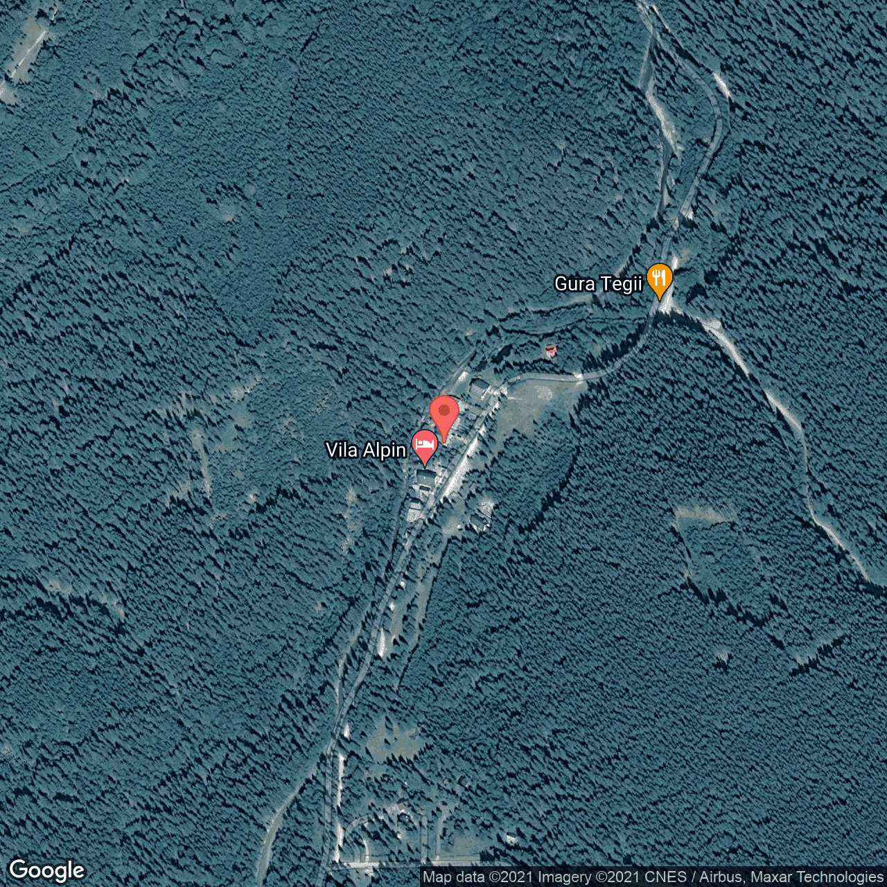 Poza harta hybrid, zoom 16, adresa Comandau, judetul Covasna