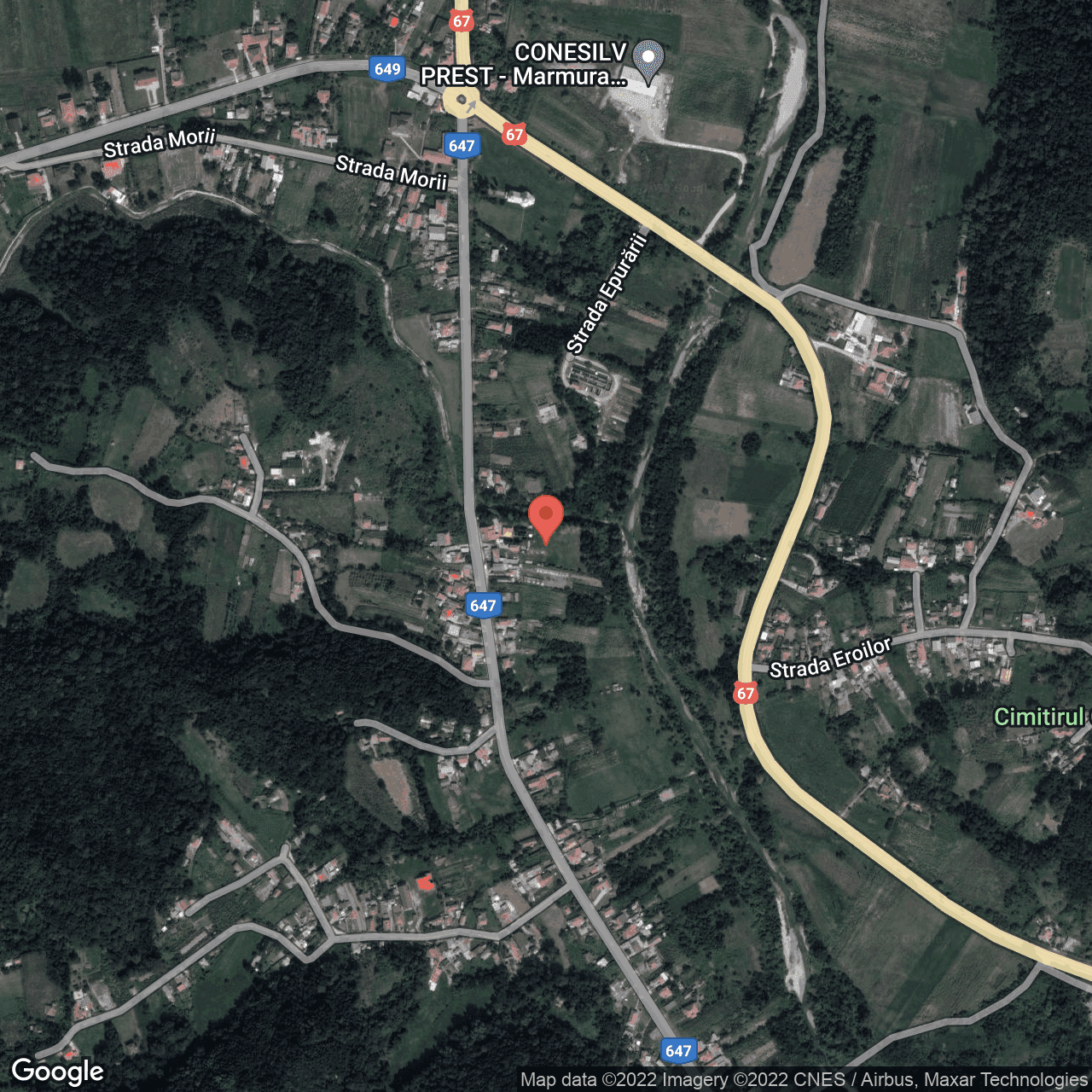 Poza harta hybrid, zoom 16, adresa Gurisoara, judetul Valcea
