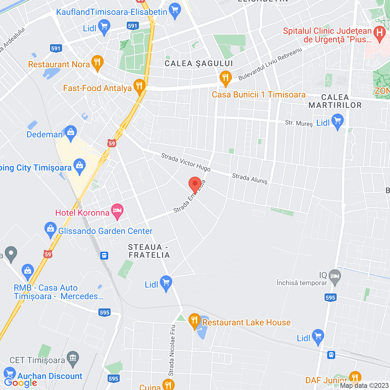 Poza harta streetview, zoom 14, adresa Timisoara, str. Herculane, nr. 83, , judetul