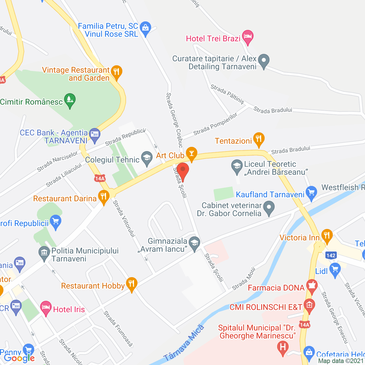 Poza harta streetview, zoom 16, adresa Str. Scolii 1, Tarnaveni, judetul Mures