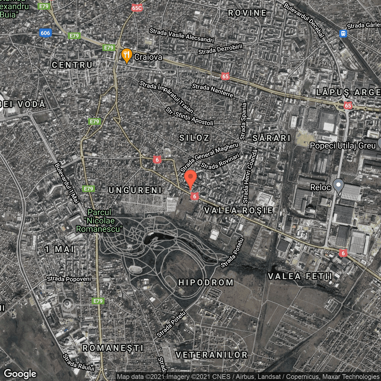 Poza harta hybrid, zoom 14, adresa Caracal 79B, Craiova, judetul Dolj