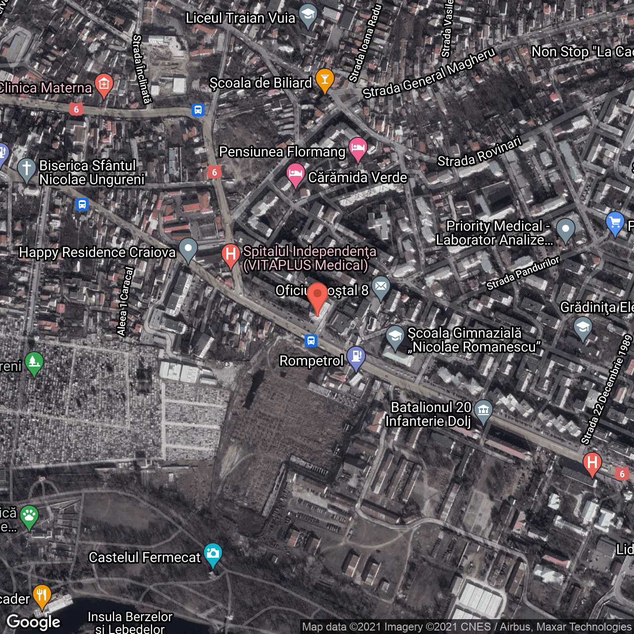 Poza harta hybrid, zoom 16, adresa Caracal 79B, Craiova, judetul Dolj