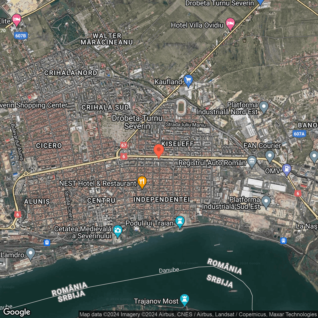 Poza harta hybrid, zoom 14, adresa Drobeta Turnu Severin, B‐dul Tudor Vladimirescu, nr.110, , judetul