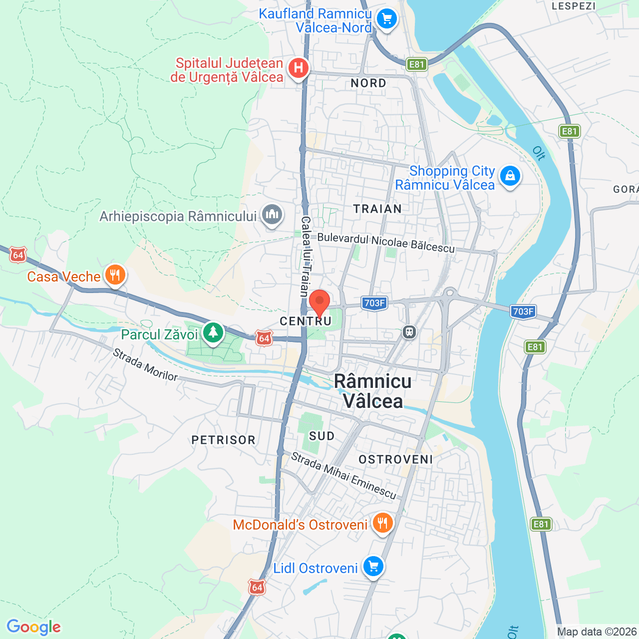 Poza harta streetview, zoom 14, adresa Râmnicu Vâlcea, Str. SCUARUL MIRCEA CEL BATRAN, Nr. 6, , judetul