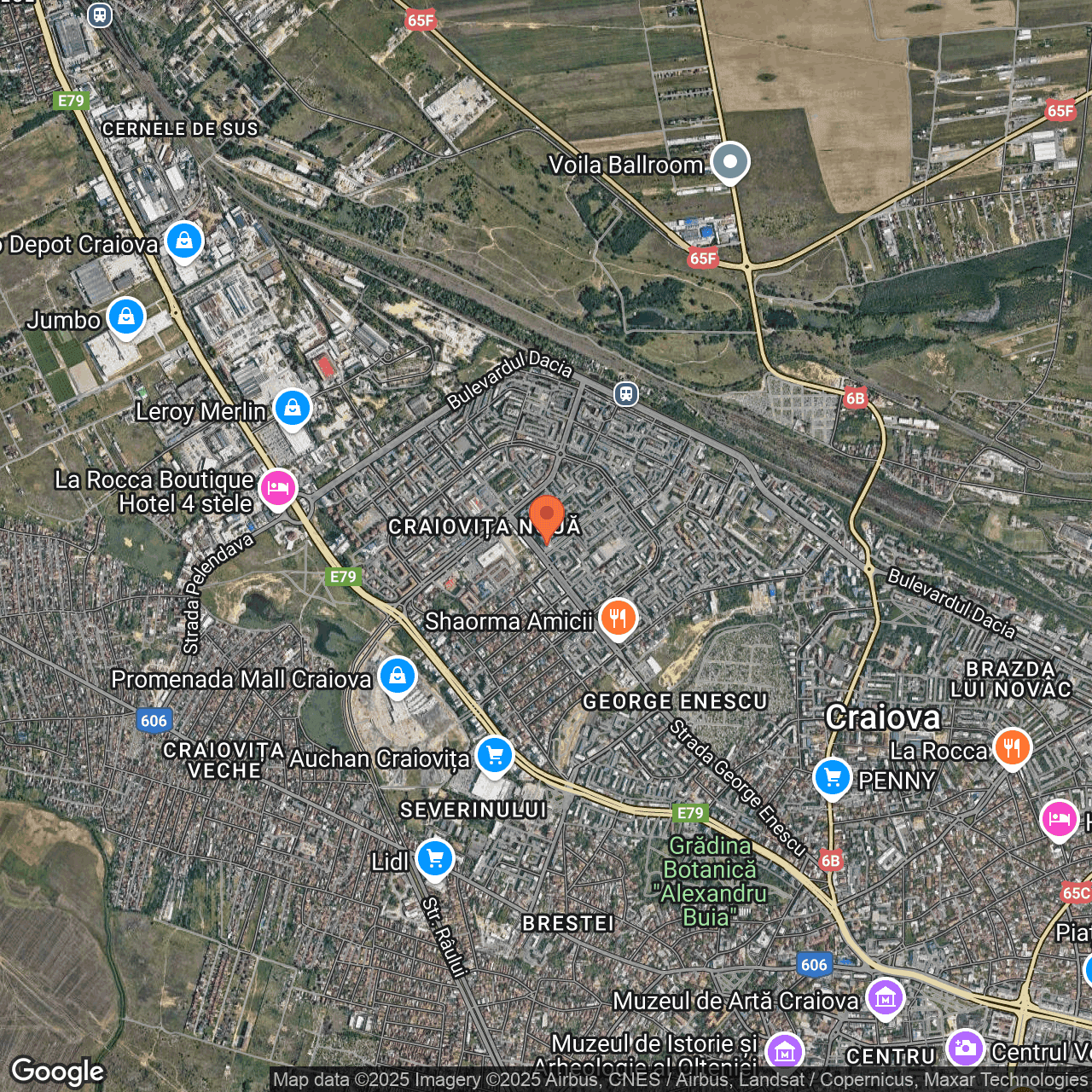 Poza harta hybrid, zoom 14, adresa Craiova, str. George Enescu, nr. 76, , judetul