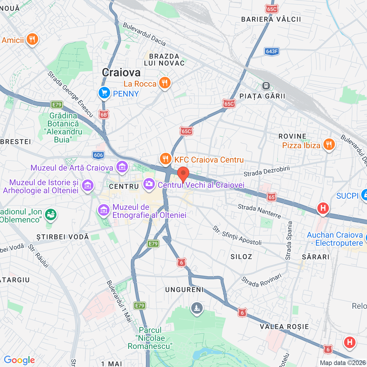 Poza harta streetview, zoom 14, adresa Craiova, str.Calea Bucuresti, bloc M12, , judetul