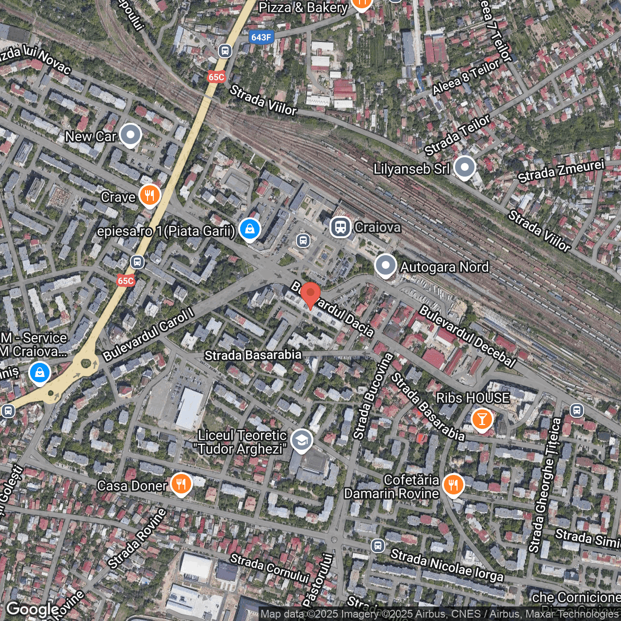 Poza harta hybrid, zoom 16, adresa Craiova, B-dul Dacia, nr.136, , judetul