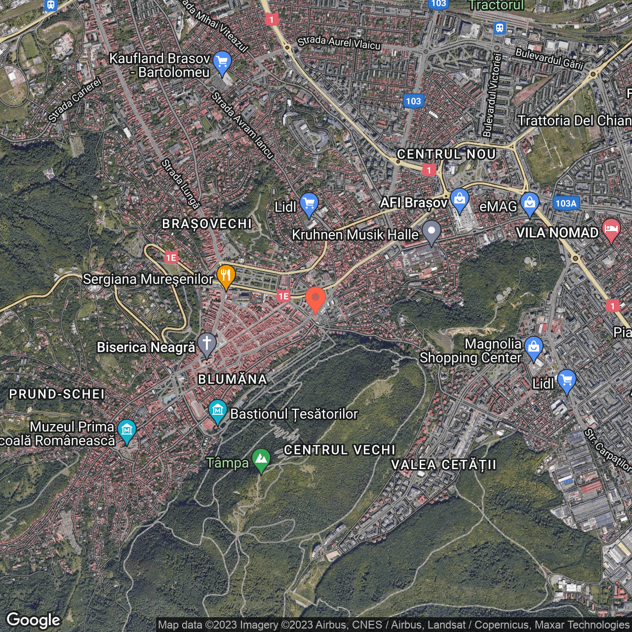 Poza harta hybrid, zoom 14, adresa Brașov, pe str. Nicolae Bălcescu, , judetul