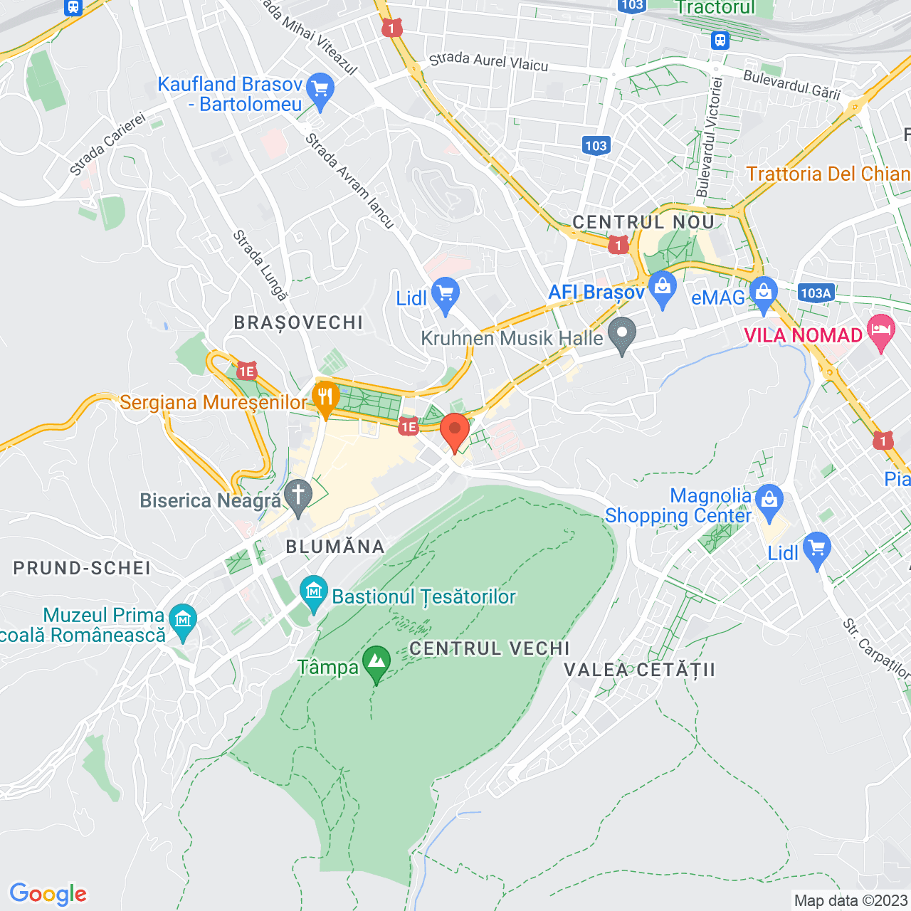 Poza harta streetview, zoom 14, adresa Brașov, pe str. Nicolae Bălcescu, , judetul