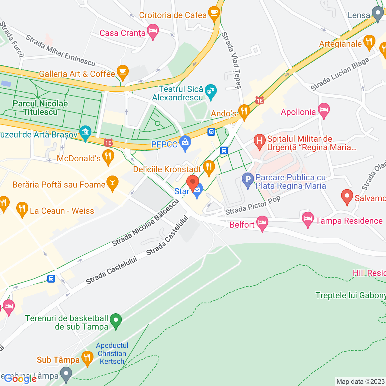 Poza harta streetview, zoom 16, adresa Brașov, pe str. Nicolae Bălcescu, , judetul