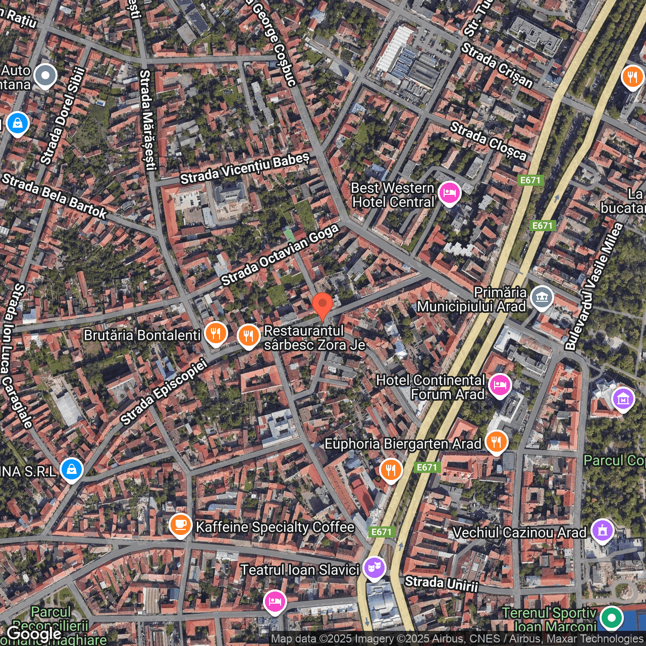 Poza harta hybrid, zoom 16, adresa Arad, str. Episcopiei, nr. 11, , judetul