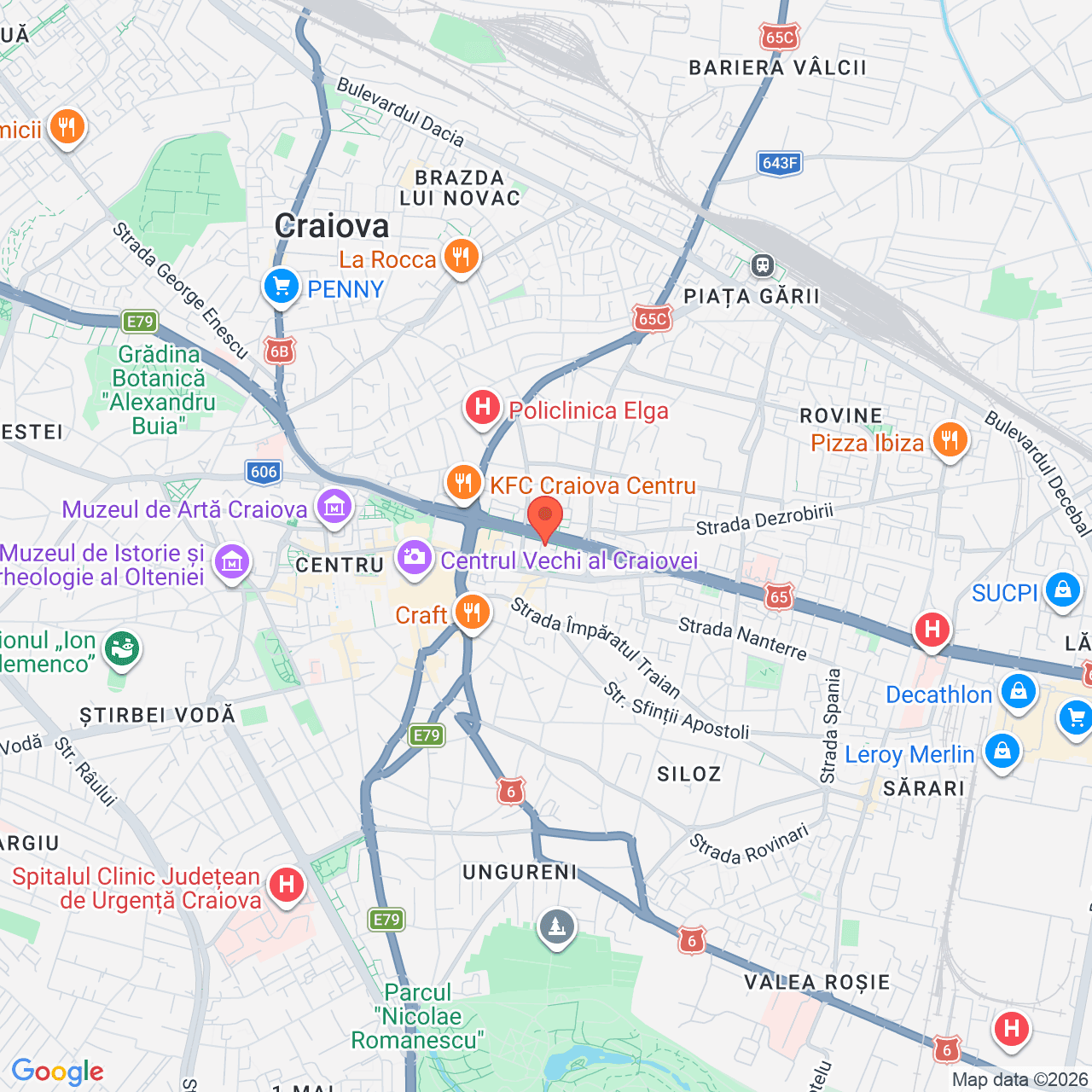 Poza harta streetview, zoom 14, adresa Craiova, str. Calea Bucuresti, nr. 18, , judetul