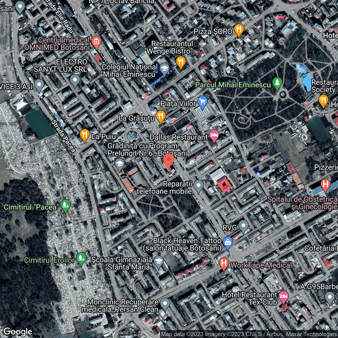 Poza harta hybrid, zoom 16, adresa Botosani, str. Primaverii, nr.24, , judetul