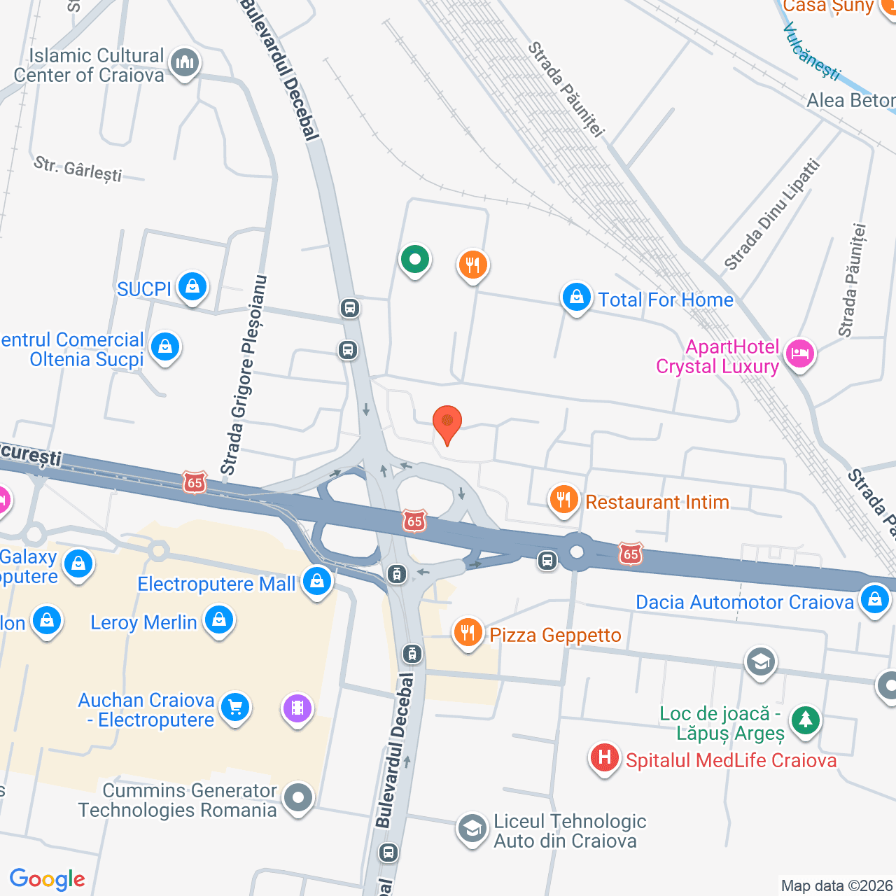 Poza harta streetview, zoom 16, adresa Craiova, str. Eustatiu Stoenescu, nr. 1C, , judetul