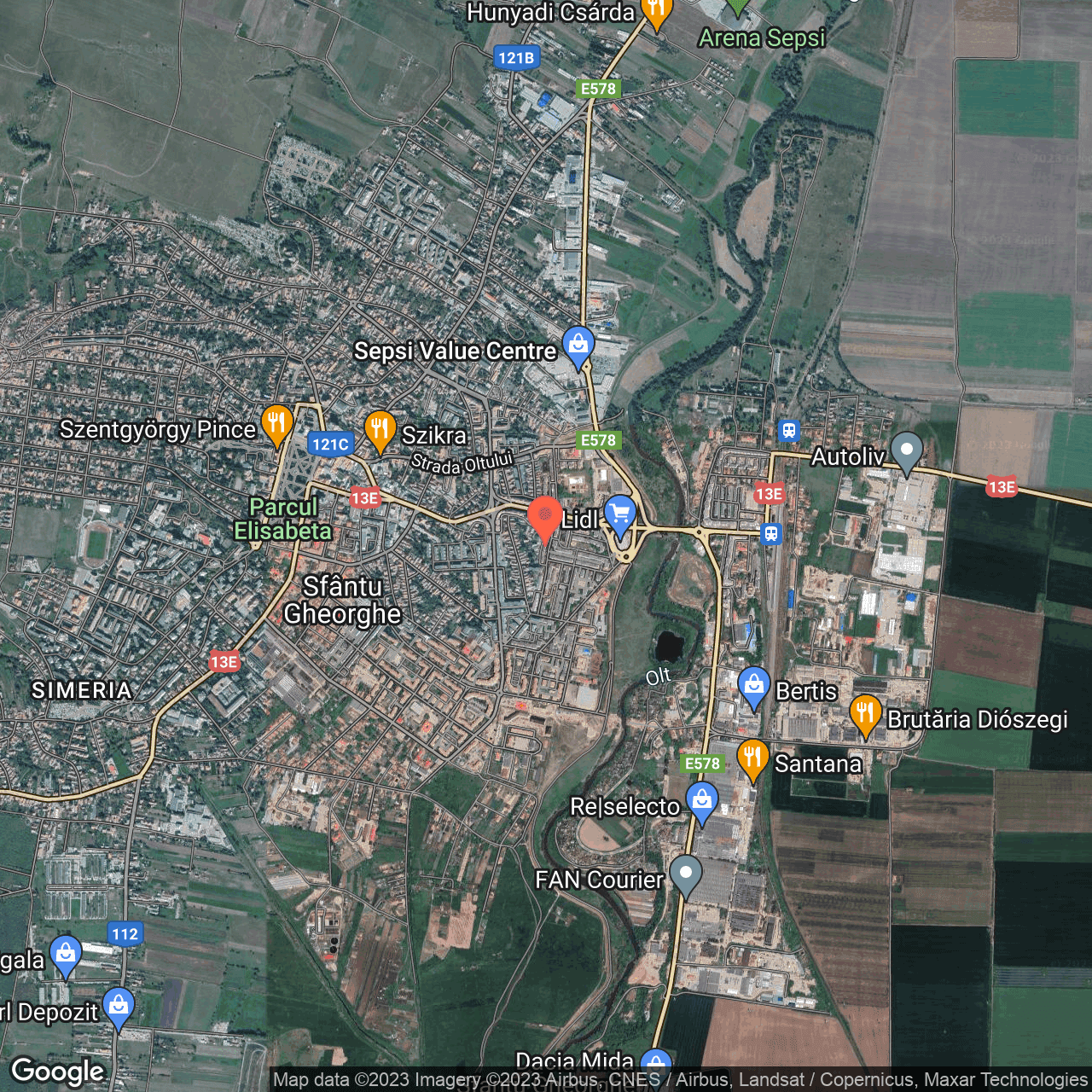 Poza harta hybrid, zoom 14, adresa Sfantu Gheorghe, str.Sporturilor, nr.10, , judetul