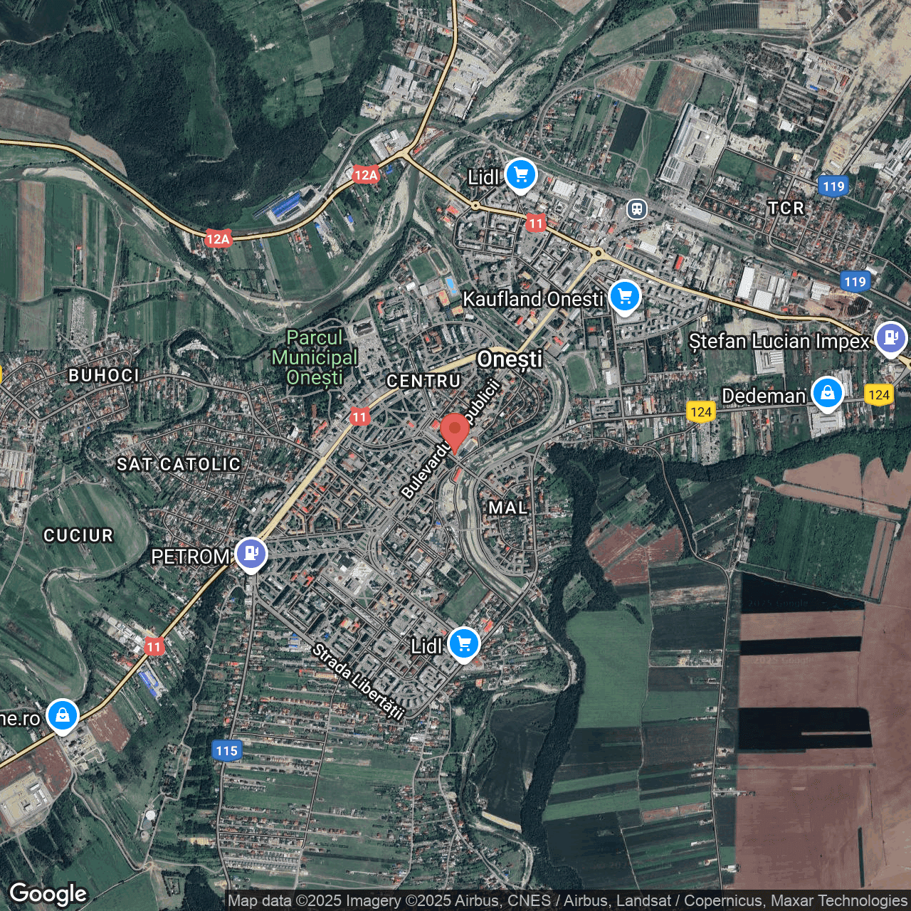 Poza harta hybrid, zoom 14, adresa Onești, str. General Radu Rosetti, Nr.2 Bacau, , judetul