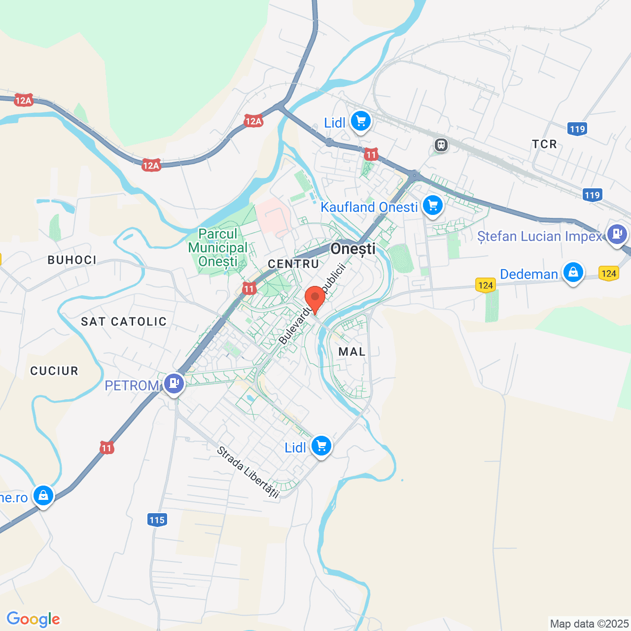 Poza harta streetview, zoom 14, adresa Onești, str. General Radu Rosetti, Nr.2 Bacau, , judetul