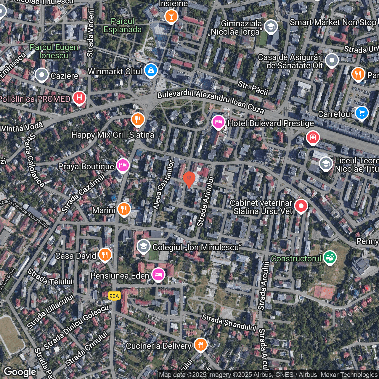 Poza harta hybrid, zoom 16, adresa Slatina, Aleea Bradului, nr. 1, bloc C9, , judetul