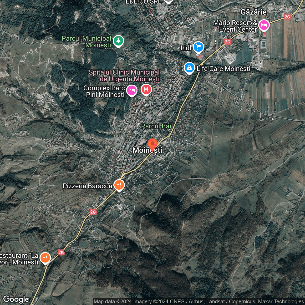 Poza harta hybrid, zoom 14, adresa MOINESTI, STR. ATELIERELOR, , judetul