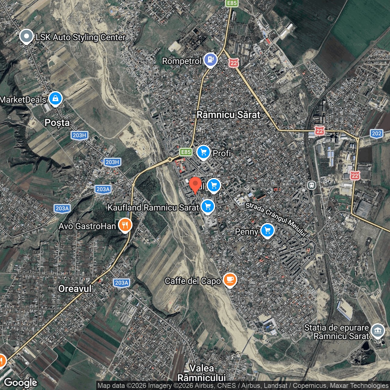 Poza harta hybrid, zoom 14, adresa Aleea Florilor nr. 4, Ramnicu Sarat judet Buzau, , judetul