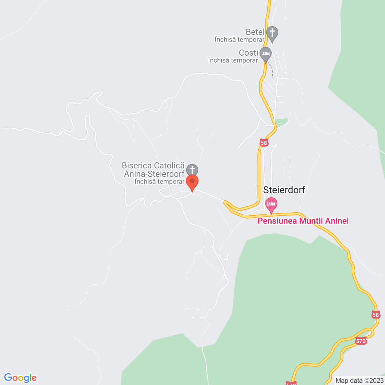 Poza harta streetview, zoom 14, adresa Anina, , judetul