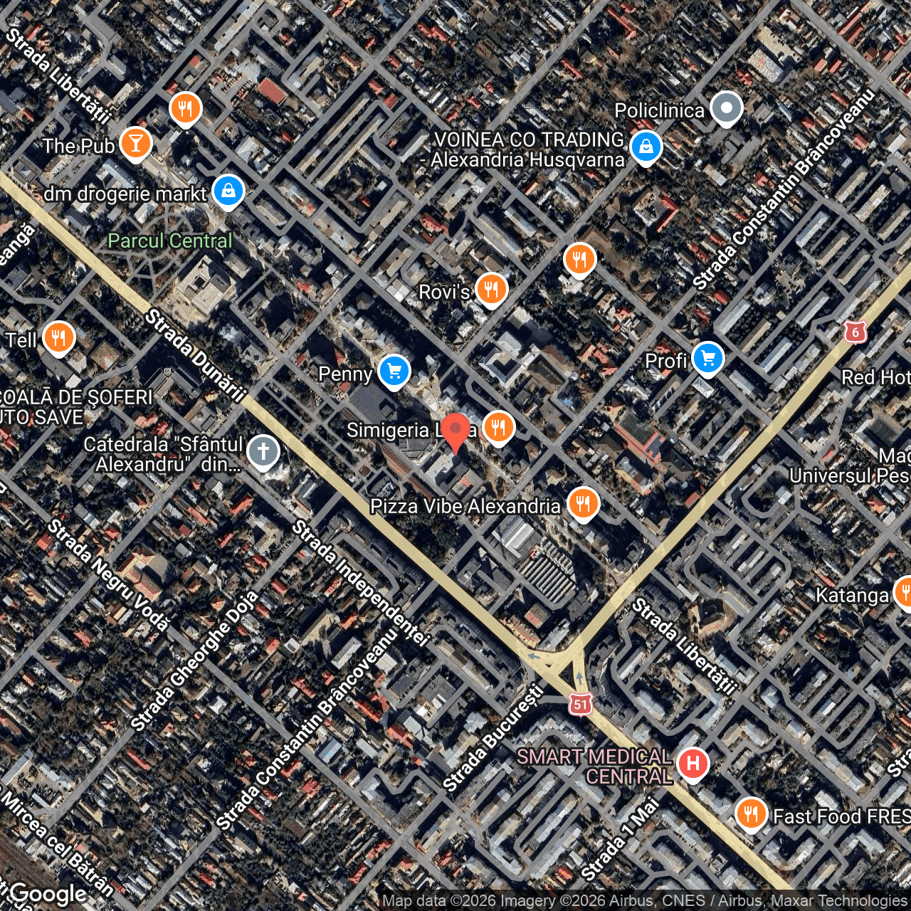 Poza harta hybrid, zoom 16, adresa Str. Libertatii nr. 220 Alexandria, , judetul