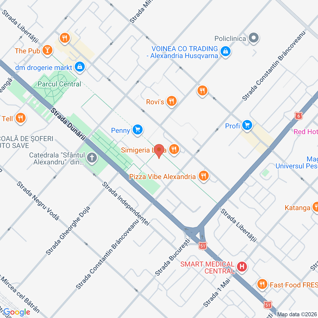 Poza harta streetview, zoom 16, adresa Str. Libertatii nr. 220 Alexandria, , judetul