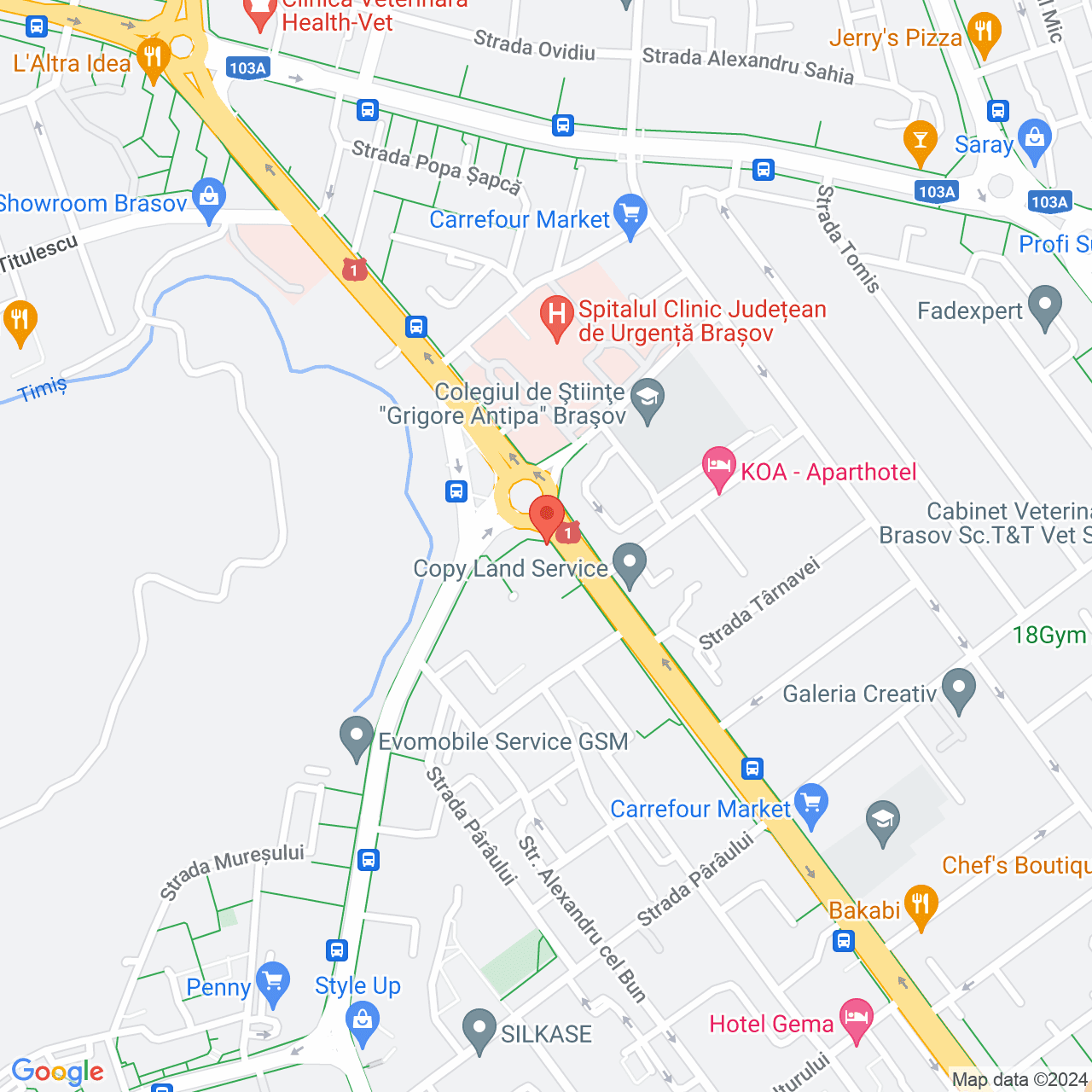 Poza harta streetview, zoom 16, adresa Brașov, Calea București, nr. 16-18, , judetul