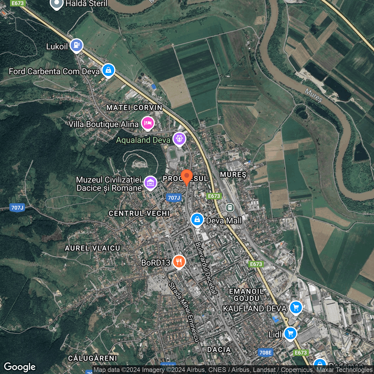 Poza harta hybrid, zoom 14, adresa Deva, Str.Horea, Bl.5, , judetul