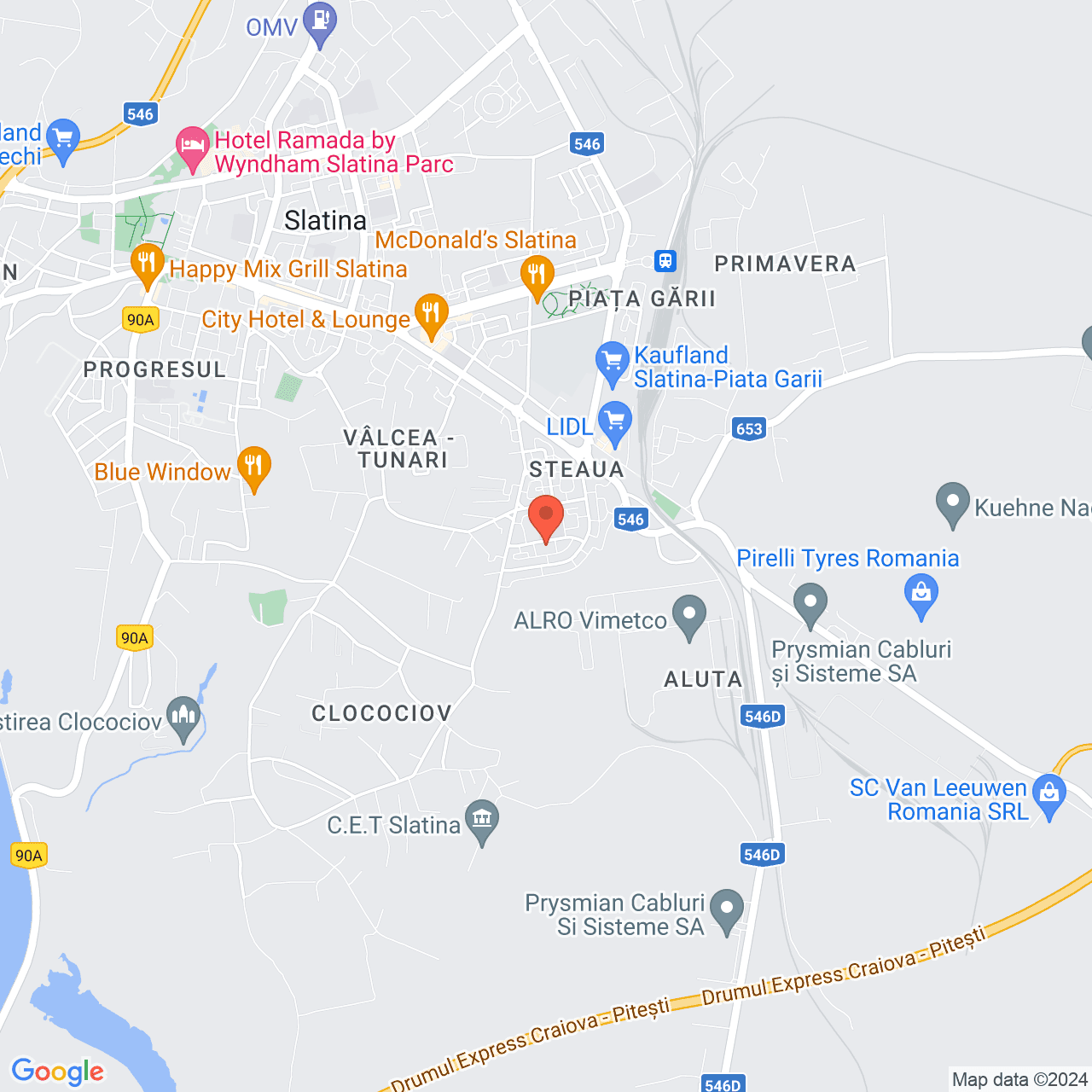 Poza harta streetview, zoom 14, adresa Slatina, str. Plevnei, nr. 7, , judetul