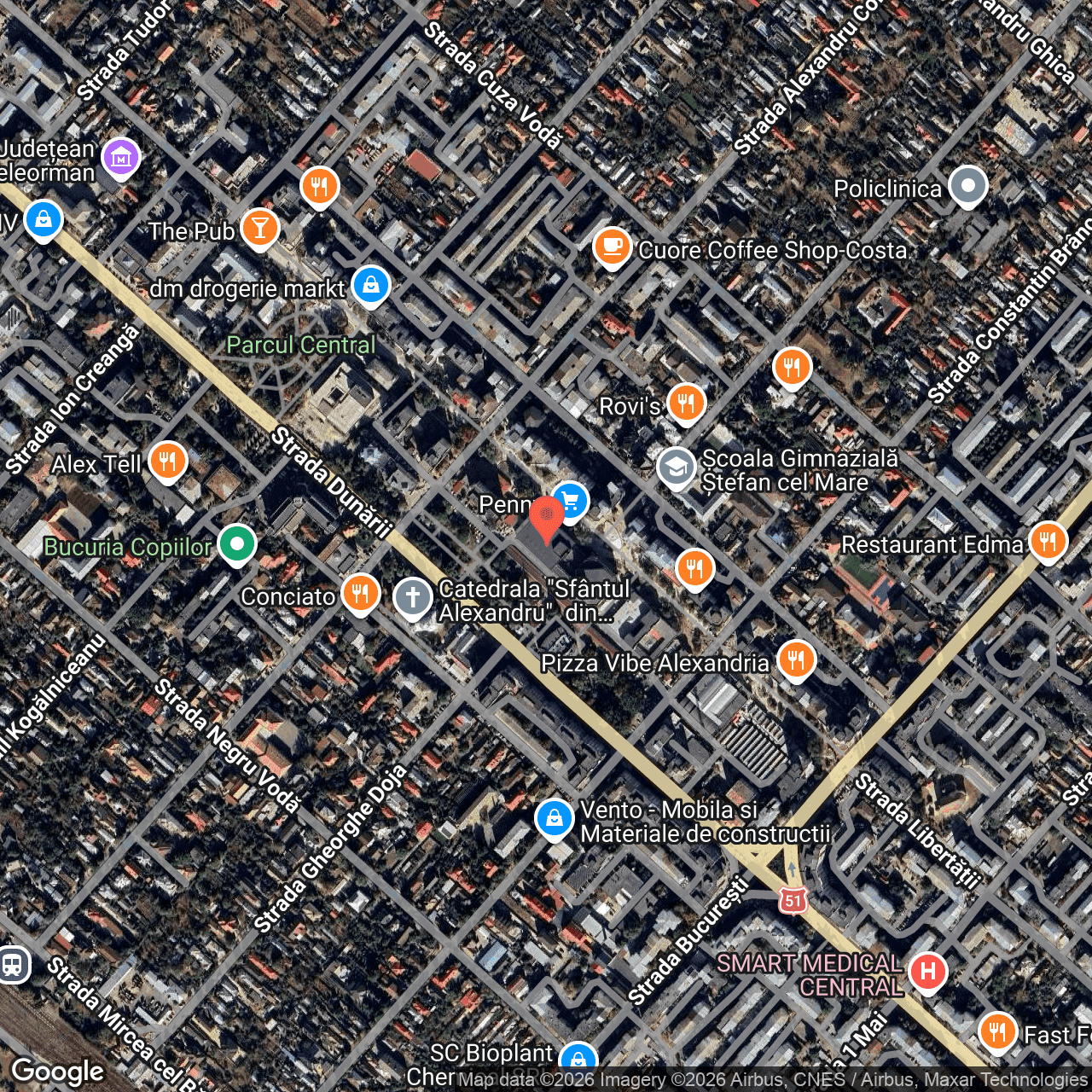 Poza harta hybrid, zoom 16, adresa Str. Libertății nr. 220, Alexandria, , judetul