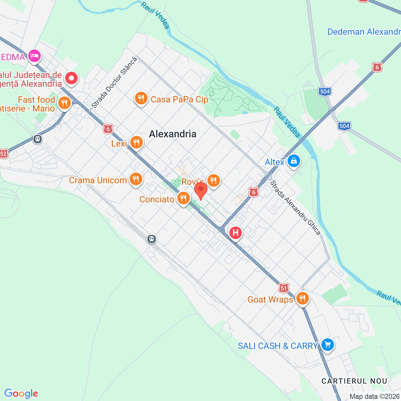 Poza harta streetview, zoom 14, adresa Str. Libertății nr. 220, Alexandria, , judetul