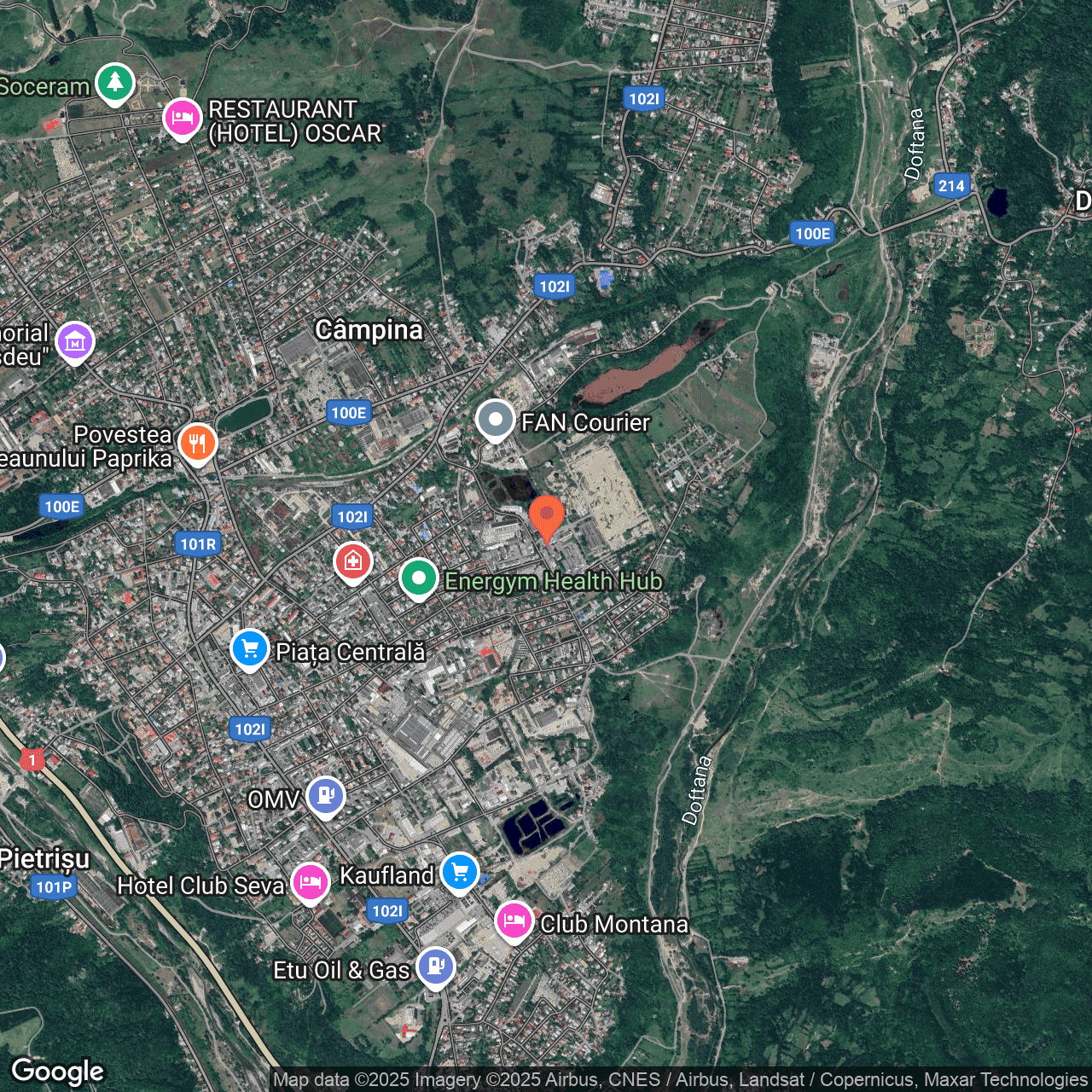 Poza harta hybrid, zoom 14, adresa Campina, str. Ecaterina Teodoroiu, nr. 13, , judetul