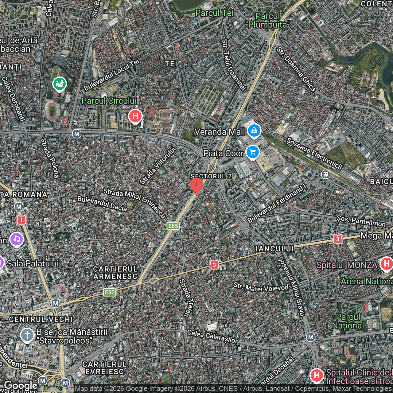 Poza harta hybrid, zoom 14, adresa n Calea Mosilor, nr. 298, bl. 48, Sector 2 Bucuresti, , judetul
