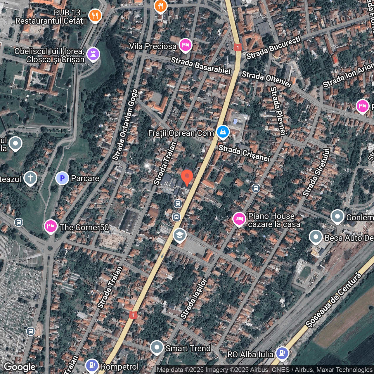 Poza harta hybrid, zoom 16, adresa Alba Iulia, B-dul Ferdinand I, nr. 22B, , judetul
