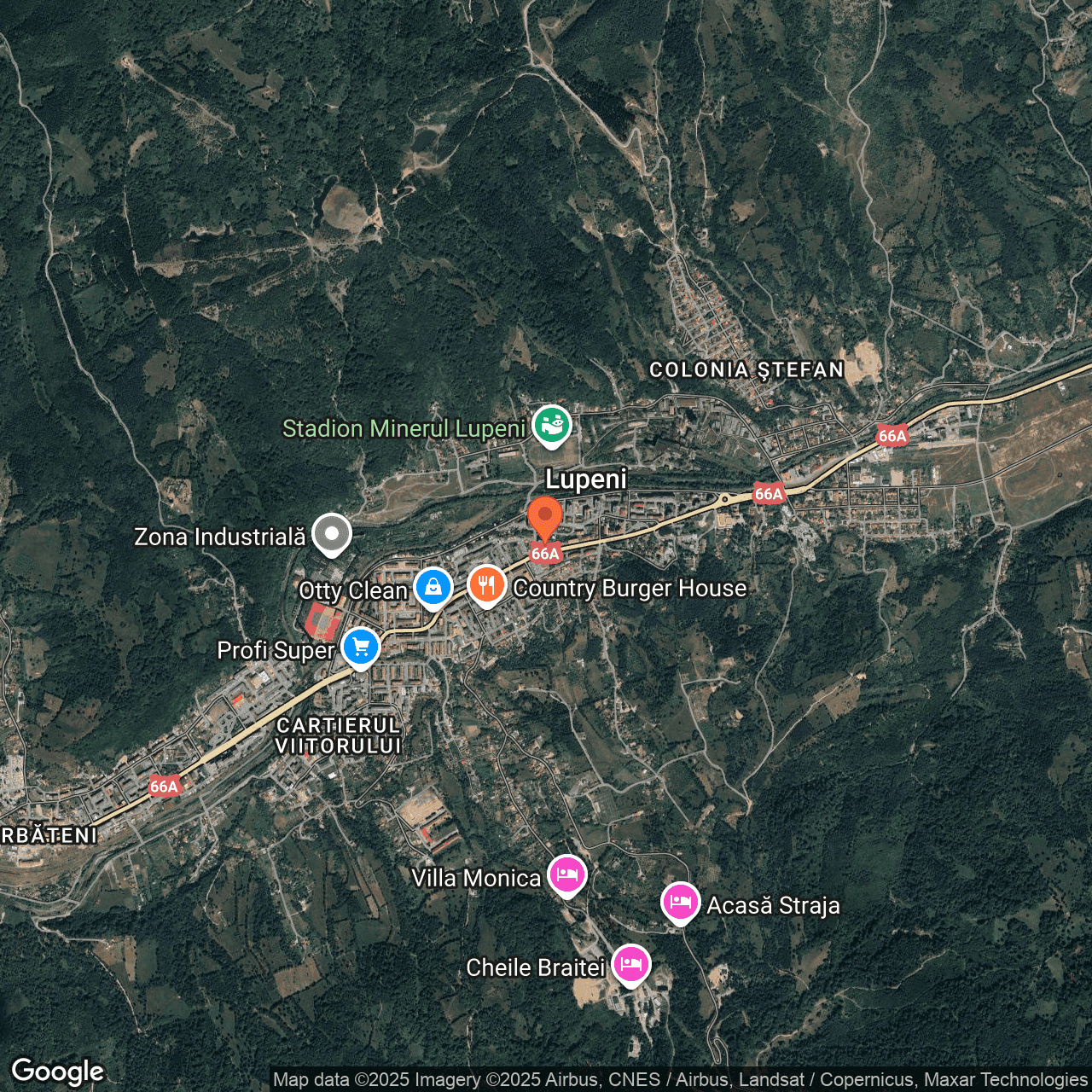 Poza harta hybrid, zoom 14, adresa Lupeni, B-dul Tudor Vladimirescu, nr. 72, , judetul