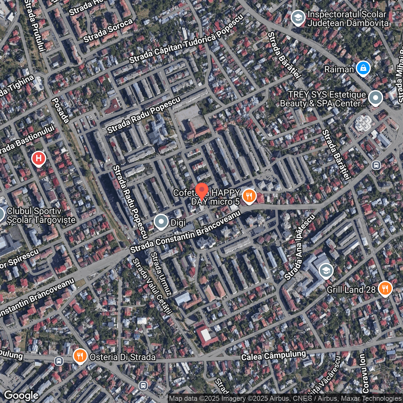 Poza harta hybrid, zoom 16, adresa Targoviste, str. Radu cel Mare, nr. 1A, , judetul