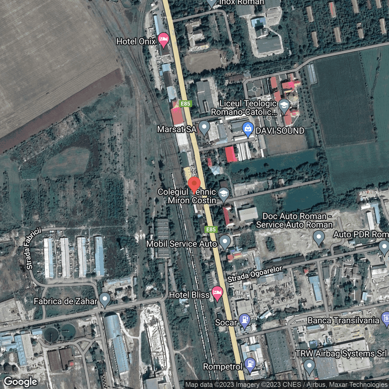 Poza harta hybrid, zoom 16, adresa Roman - Strada Stefan cel Mare nr. 309, , judetul