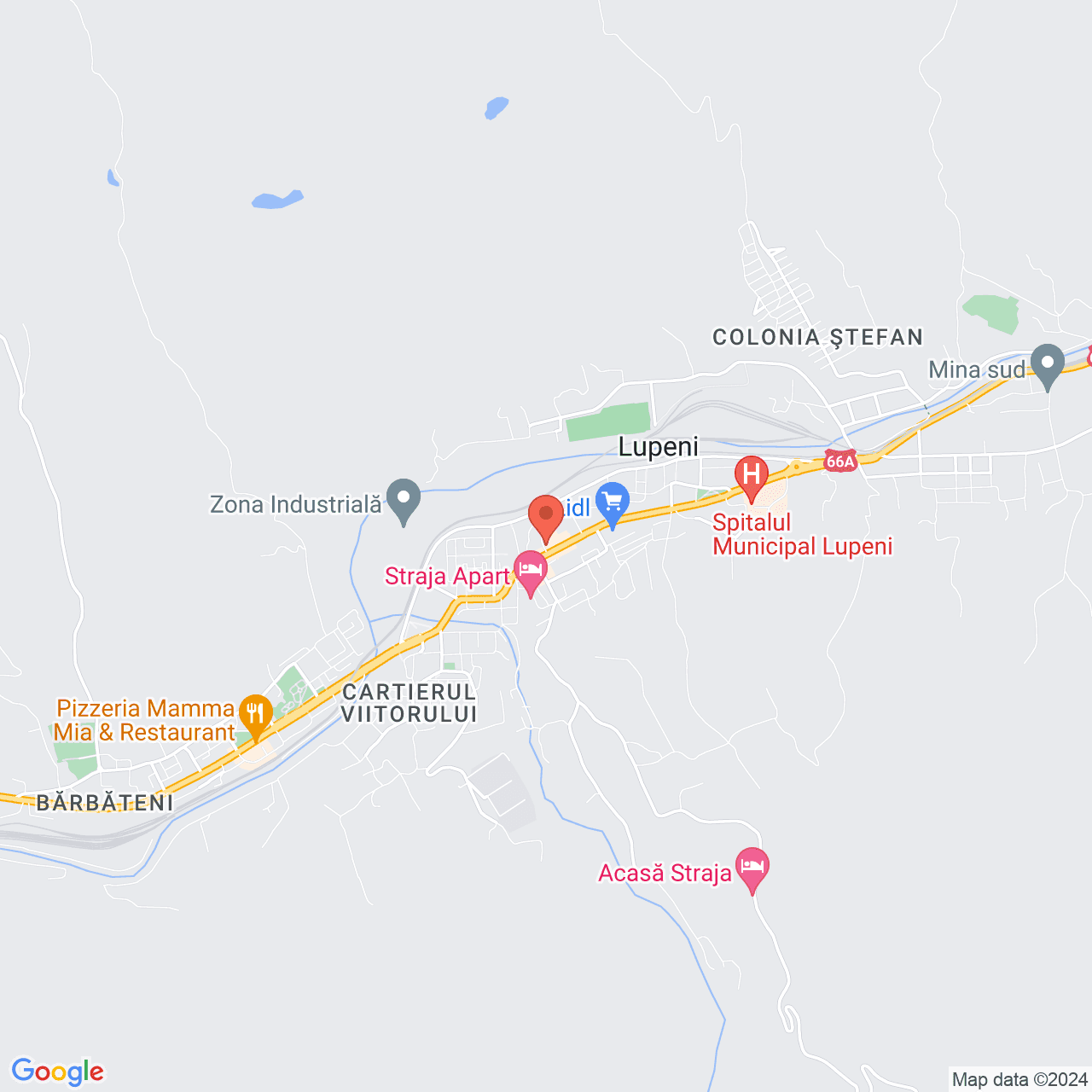 Poza harta streetview, zoom 14, adresa Lupeni, str. Tudor Vladimirescu, nr. 82, , judetul