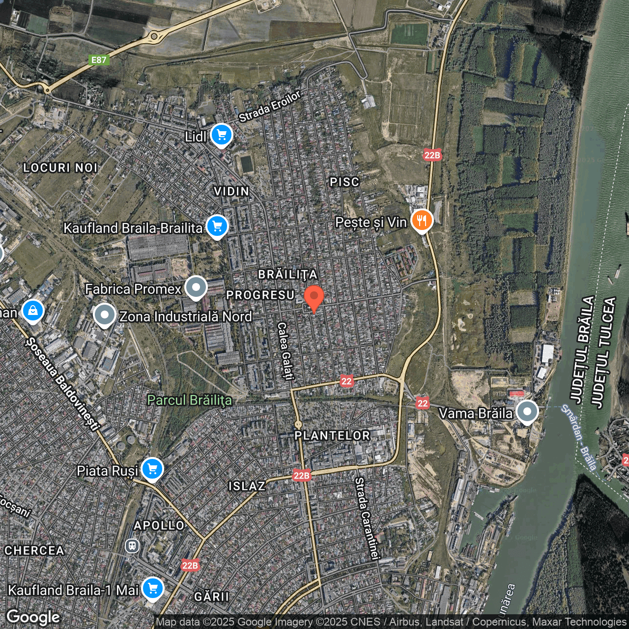 Poza harta hybrid, zoom 14, adresa Brăila, str. Smârdan nr. 96A, , judetul