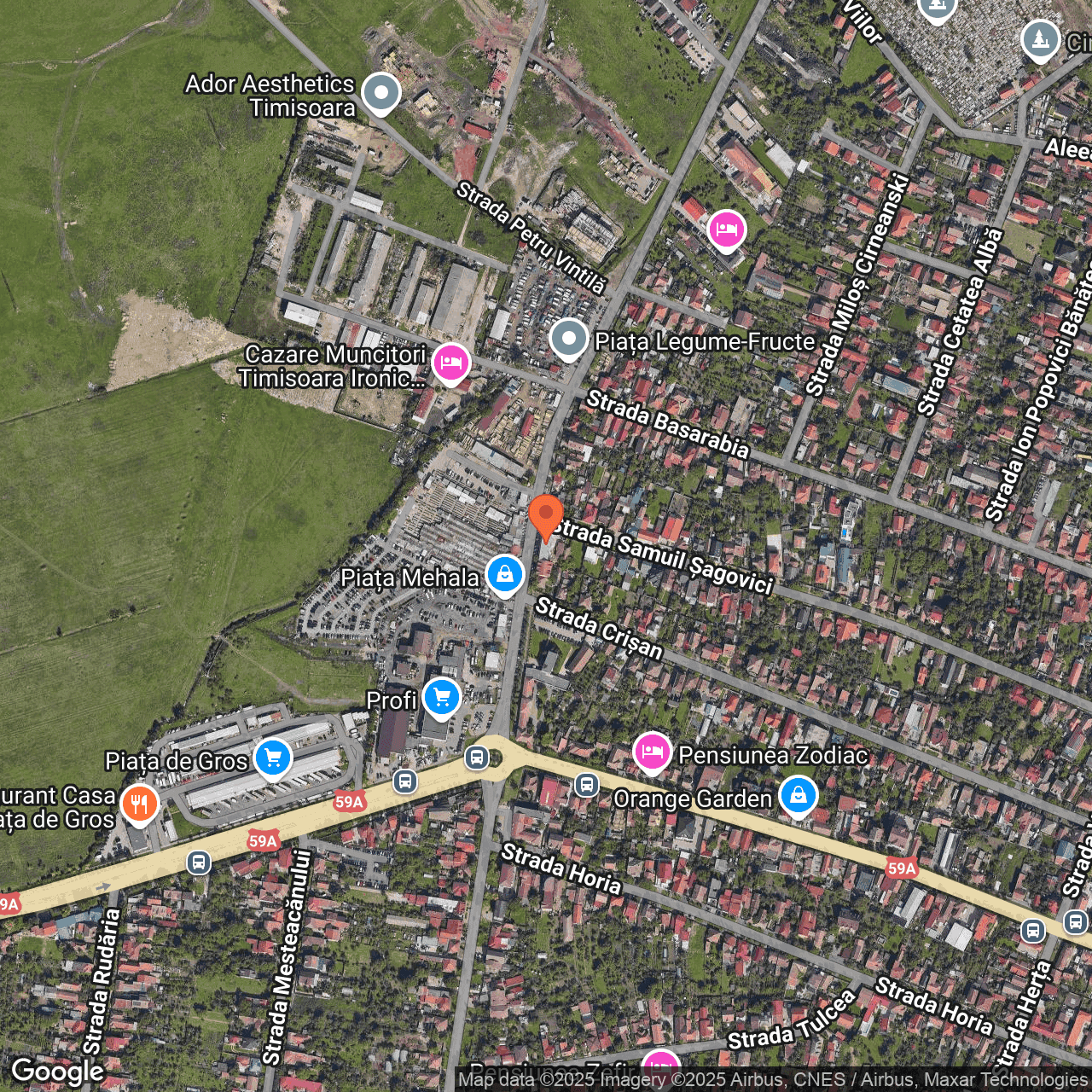 Poza harta hybrid, zoom 16, adresa Timişoara, str. Samuil Sagovivi nr 115, , judetul